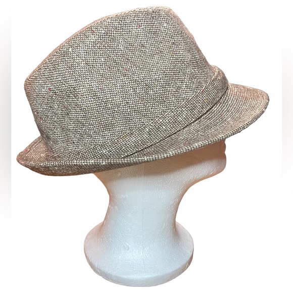 Men’s Vintage Fedora Brown/Beige Tweed 22 in Circumference - Picture 1 of 8